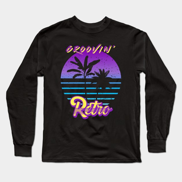 Groovin' Retro Long Sleeve T-Shirt by ChasingTees